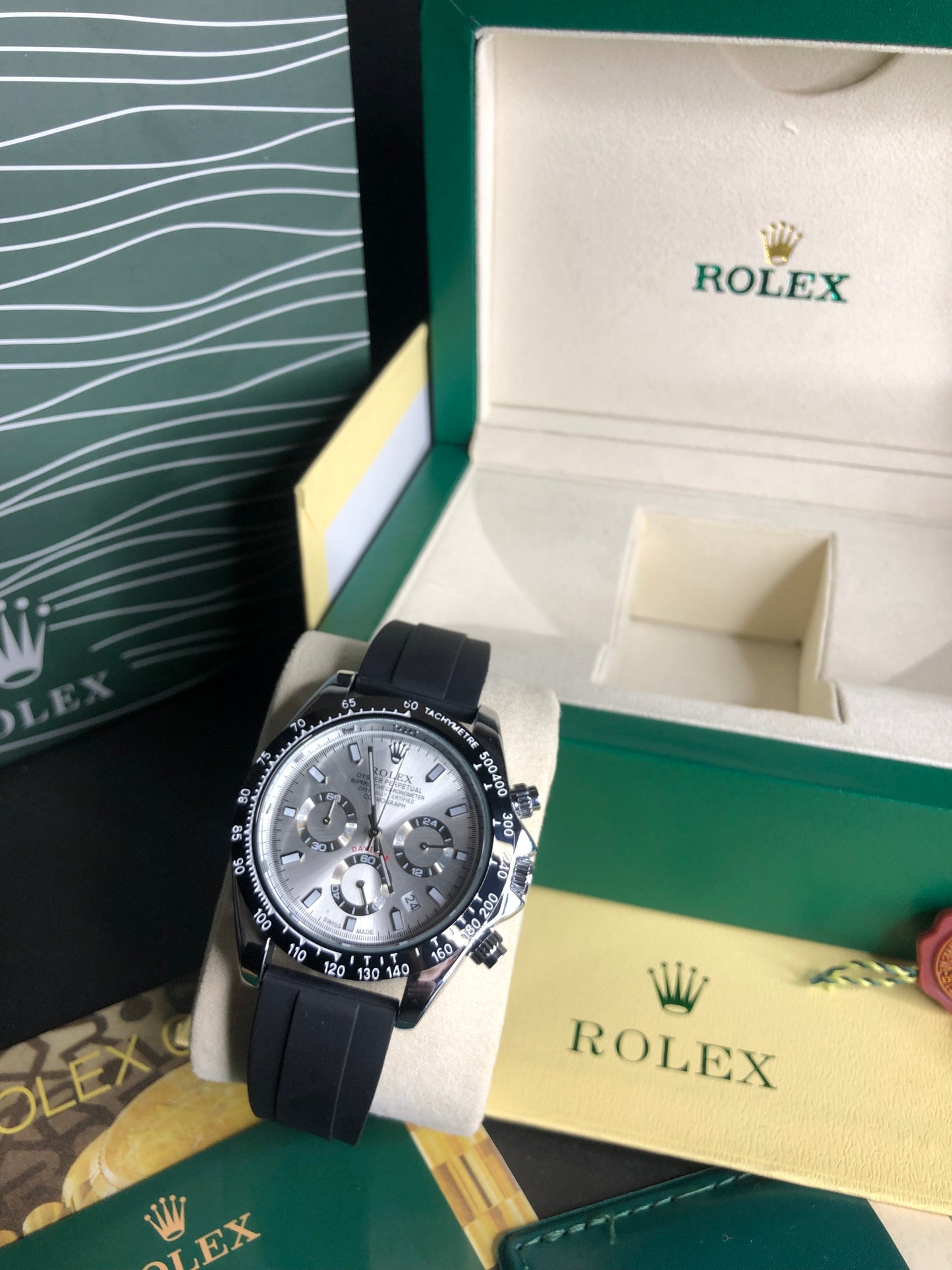 Rolex Daytuna With Chronograph - Silver and Black