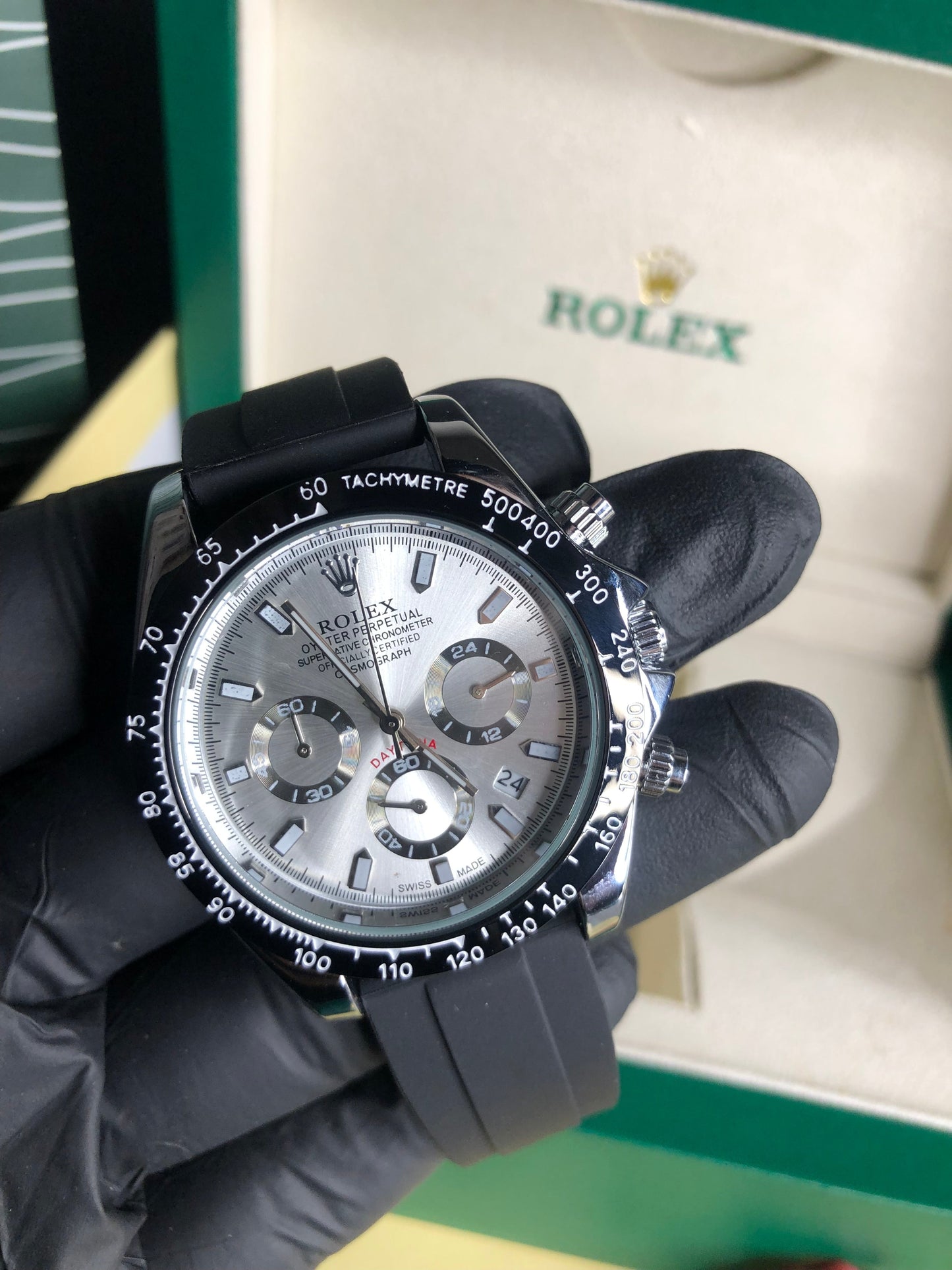 Rolex Daytuna With Chronograph - Silver and Black