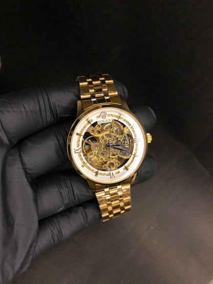 Rolex Skeleton Dial – Two - Tone Automatic Watch - Time Arc