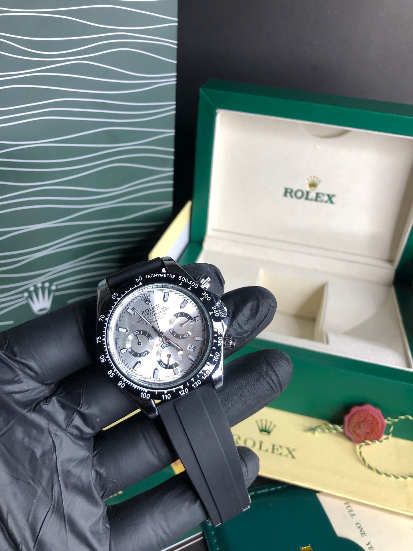 Rolex Daytuna With Chronograph - Silver and Black