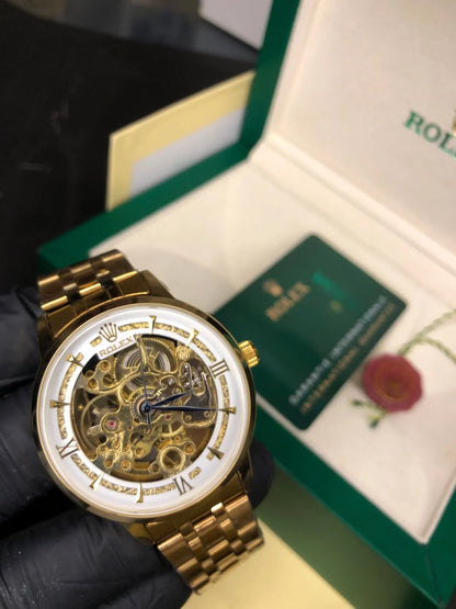 Rolex Skeleton Dial – Two - Tone Automatic Watch - Time Arc